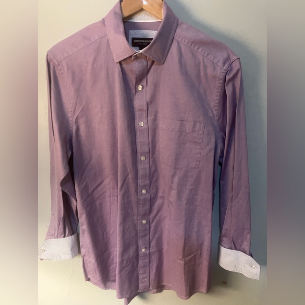 Johnston & Murphy Men’s Lavender Dress Shirt, Size M